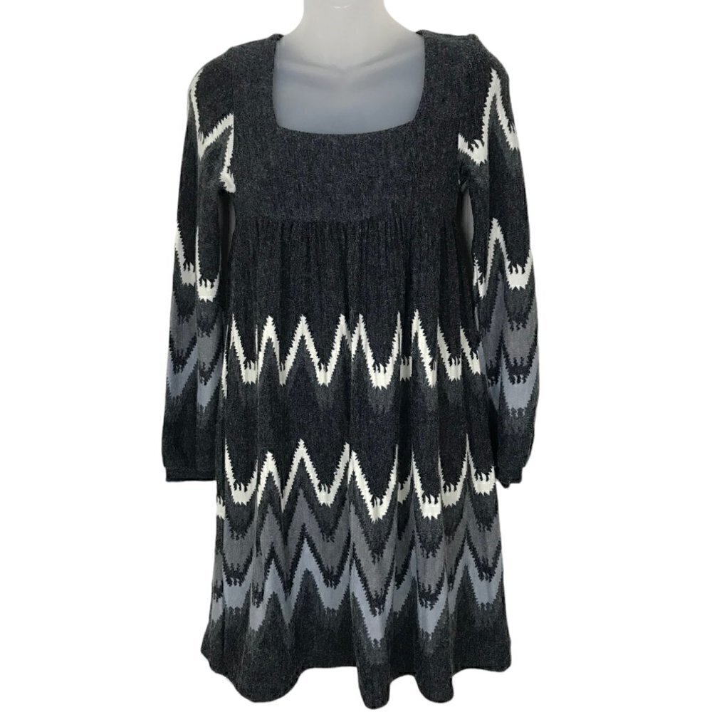 Rebecca  Taylor Grey and White Wool Blend Mini Dress Size S